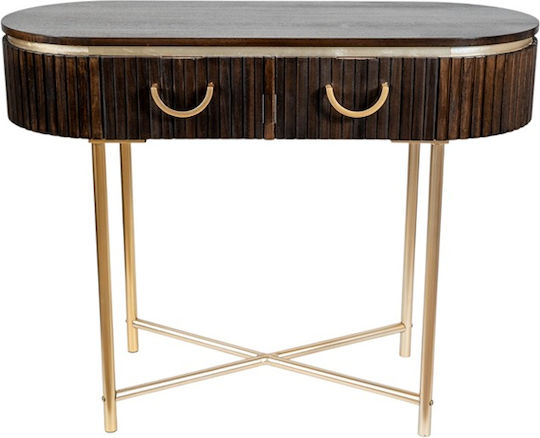 Metal Console Table Dark Brown Color L100xW40xH80cm