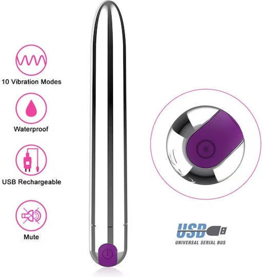 APH Δονητής Bullet 18cm Ασημί