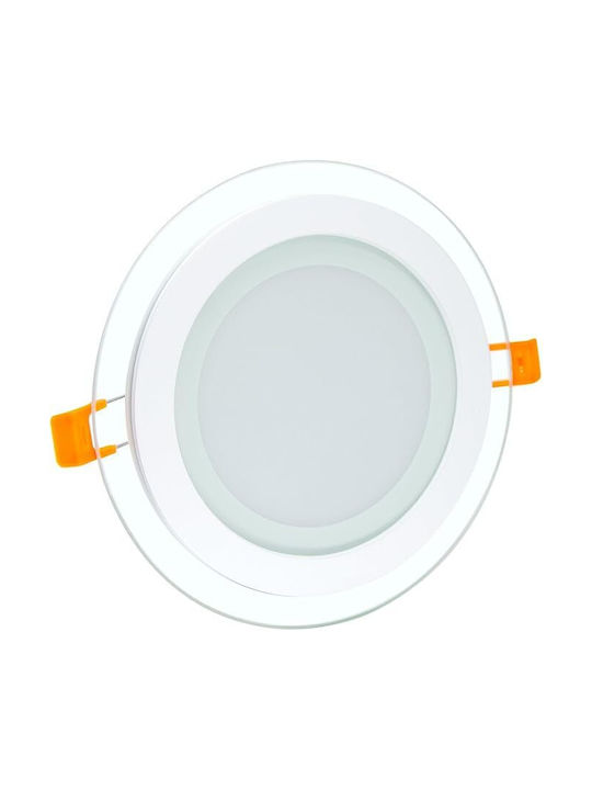 Forever Rund Glas Einbau Spot mit integriertem LED und Warmweißes Licht Weiß 1Stück