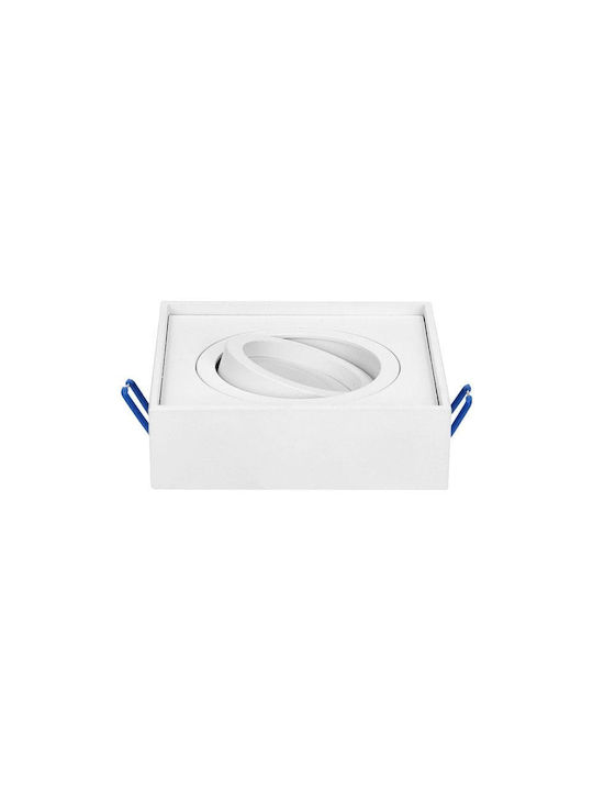 Redled Square Recessed Spot with Socket GU10 White 1pcs Redled Square Recessed Spot with Socket GU10 White 1pcs