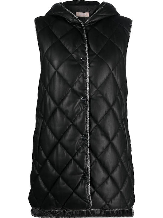 Women's Short Puffer Jacket for Winter Black