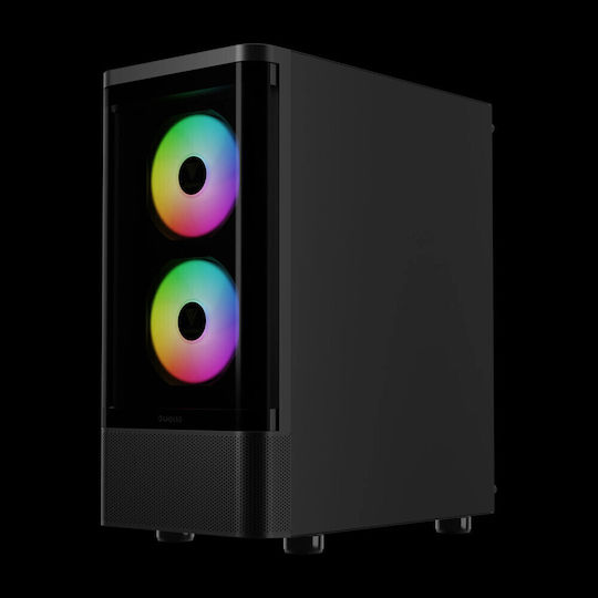 Gamdias Talos E3 CG Gaming Midi Tower Κουτί Υπολογιστή με Πλαϊνό Παράθυρο και RGB Φωτισμό Μαύρο