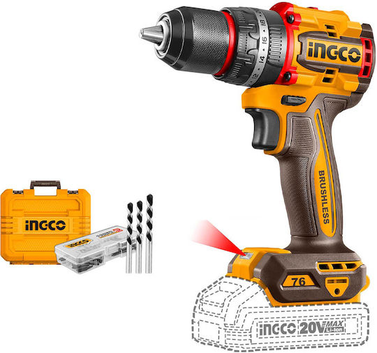 Ingco CIDLI207681E Schlagbohrschrauber Batteriebetrieb Solo Bürstenlos 20V