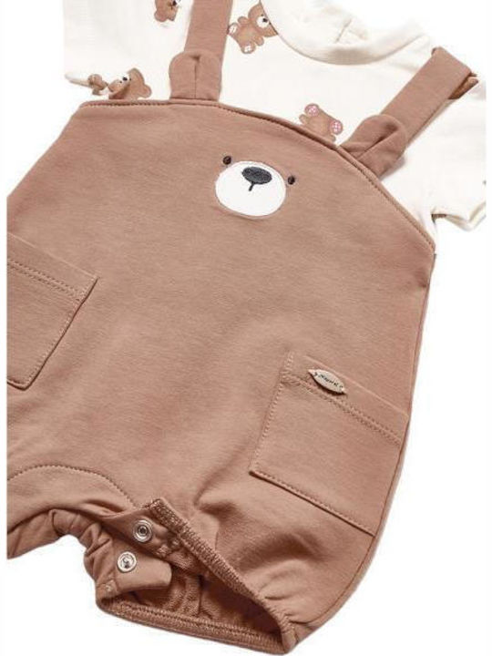 Mayoral Set Babystrampler Kurzärmelig mit Shorts Braun 2Stück