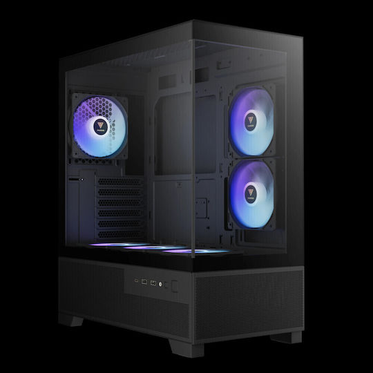 Gamdias AURA GC12 ARGB Gaming Midi Tower Computer Case with Side Window Black