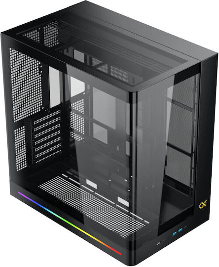 Xigmatek Pano II Air Геймърско бюро Midi Tower Компютърна кутия със страничен прозорец и ARGB осветление Черен