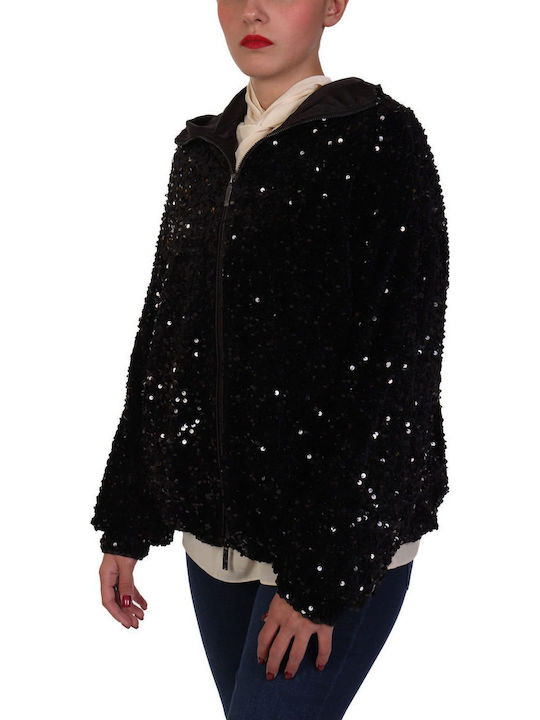 Women's Short Lifestyle Jacket for Winter Black