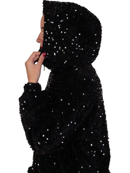 Women's Short Lifestyle Jacket for Winter Black