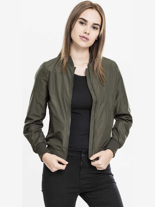 Kurz Damen Bomberjacke Dark Olive