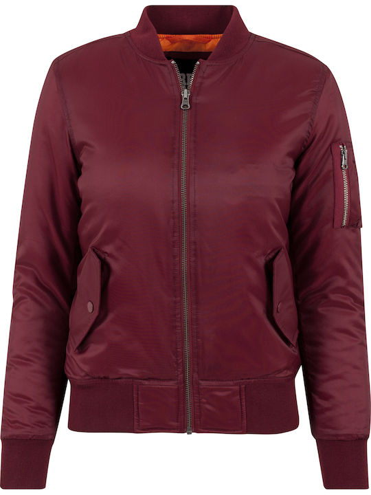 Kurz Damen Bomberjacke Burgundisch