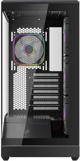 1STPLAYER GM7 Gaming Midi Tower Κουτί Υπολογιστή με Πλαϊνό Παράθυρο Μαύρο