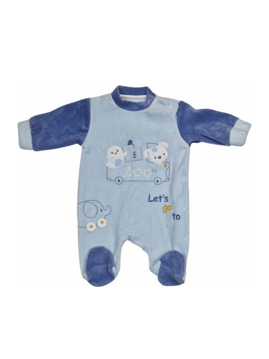 Baby Bal Babystrampler Langärmliges Samt Blau