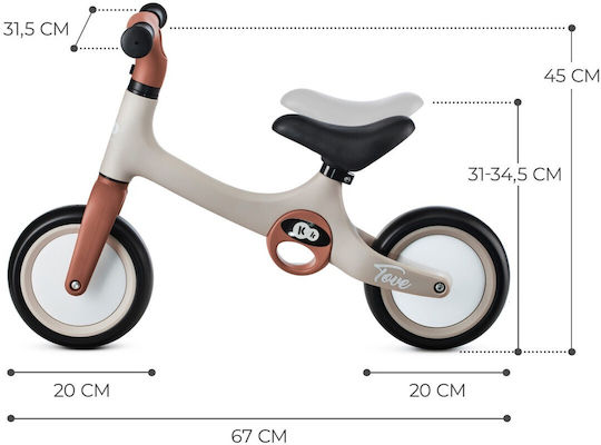 Kinderkraft Bicicletă de Echilibru pentru Copii Tove Bej