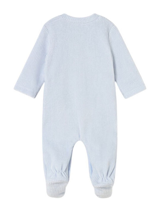 Mayoral Baby Bodysuit Set Long-Sleeved Velvet Light Blue 2pcs
