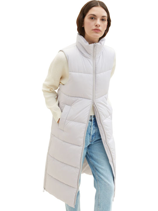 Kurz Damen Ärmellos Puffer Jacke Gray