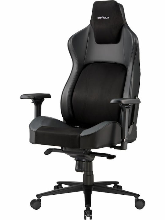 Serioux Prime Artificial Leather Gaming Chair with Adjustable Arms Gray