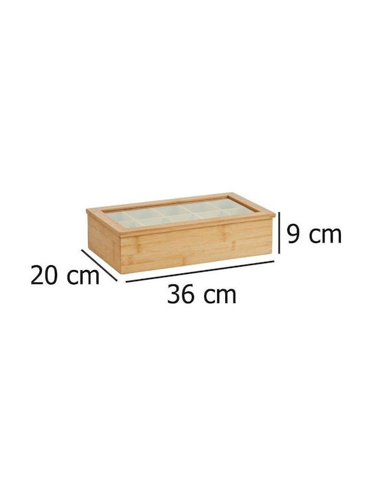 Zeller Box for Tea with Lid Wooden