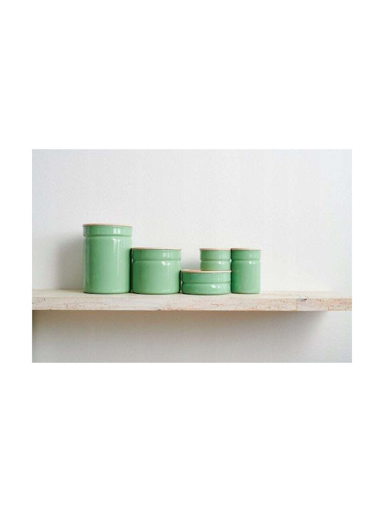Riess Vase General Use with Lid Ceramic Green 2200ml