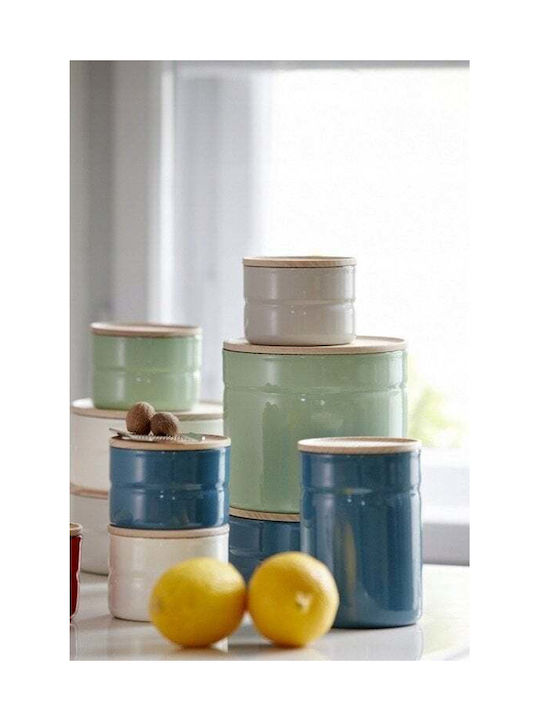 Riess Vase General Use with Lid Ceramic Green 2200ml
