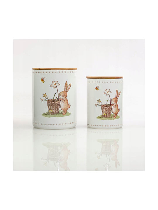 Boltze Set of 2pcs Jars General Use with Lid Ceramic
