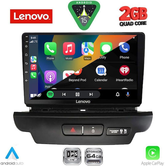 Lenovo Car Audio System for Kia Ceed / XCeed 2018-2022 (Bluetooth/USB/WiFi/GPS/Apple-Carplay/Android-Auto) with Touch Screen 9"