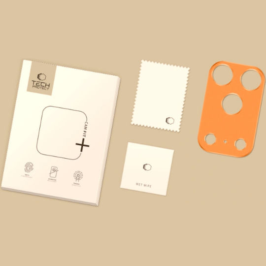 Tech-Protect Camalloy Fit+ Handy-Kameraschutz Metallrahmen Orange für das iPhone 17 Pro Max