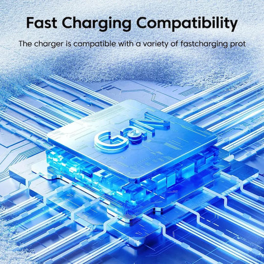 Techsuit Charger Without Cable GaN with USB-A Port and USB-C Port 35W Power Delivery / Quick Charge 3.0 Whites (CHPD174)