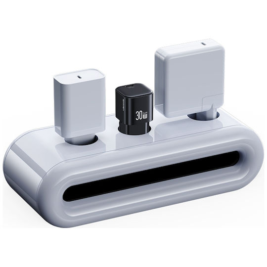 Usams Charger GaN with USB-C Port and Cable USB-C - Lightning 30W Power Delivery Whites (CC262)