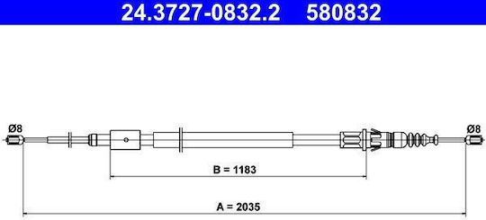 Handbrake Cable Citroen C4 I Lc Ate 24372708322