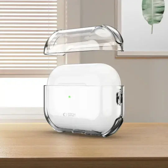 Tech-Protect Bounce Case Silicone with Hook in Transparent color for Apple AirPods Pro 3