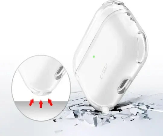 Tech-Protect Bounce Case Silicone with Hook in Transparent color for Apple AirPods Pro 3