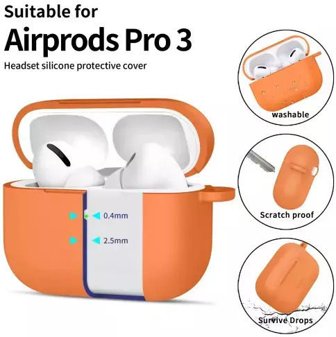 Tech-Protect Silikon Haken Tasche in Grauer Farbe für Apple AirPods Pro 3
