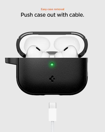 Spigen Vault Case Silicone with Hook in Black color for Apple AirPods Pro 3