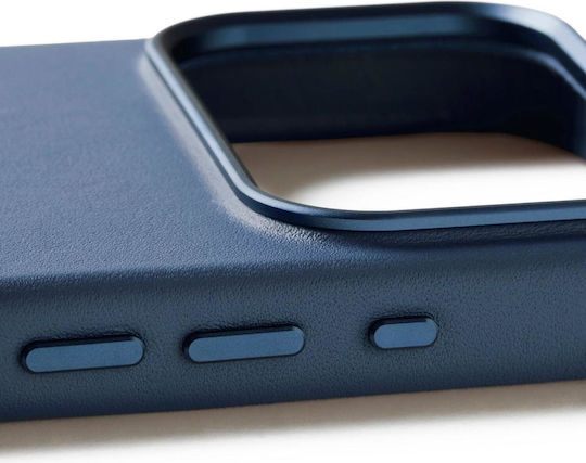 Mujjo Back Cover Δερμάτινο 1mm Μπλε (iPhone 17 Pro)