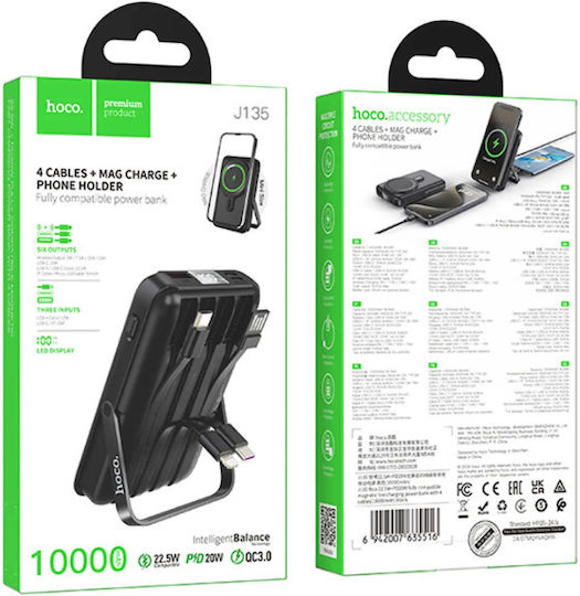 Hoco J135 Rico MagSafe Power Bank 10000mAh 22.5W Schwarz