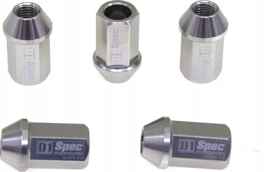 D1spec Forged Car Lug Nuts D1spec Steel 12x1.5 Silver Blue