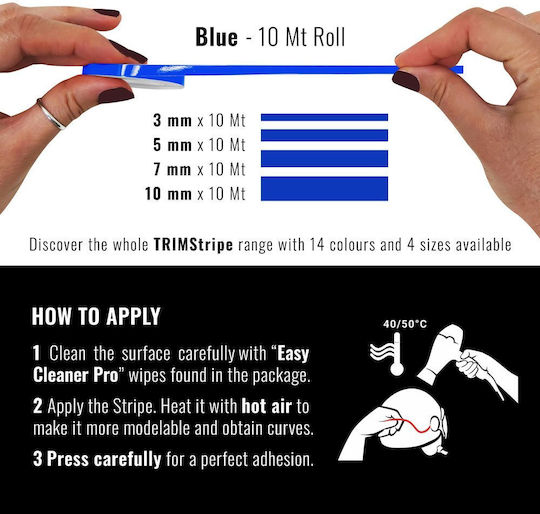 Quattroerre Car Tape Stickers 1 x 1cm in Blue Color 1pcs