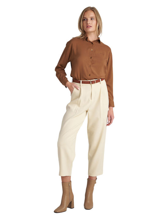 Pant Dama Tesatura Pantaloni Sub-white