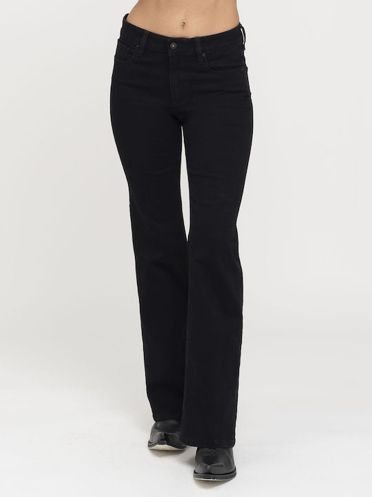 Beatrice Damenjeans Schlaghose in Schlanker Passform Schwarz