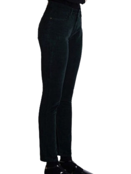 Women's Fabric Trousers in Skinny Fit with Emerald Color