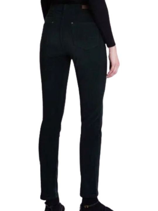 Women's Fabric Trousers in Skinny Fit with Emerald Color