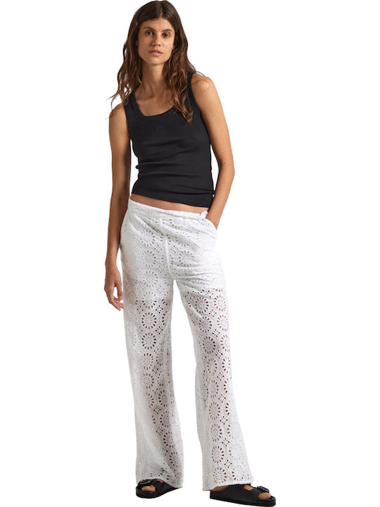 Maggy Damen Stoff Hose Weiß