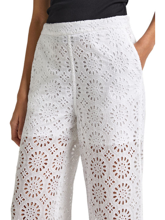 Maggy Damen Stoff Hose Weiß