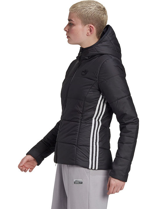 Originals Women's Short Puffer Jacket for Winter with Hood Black