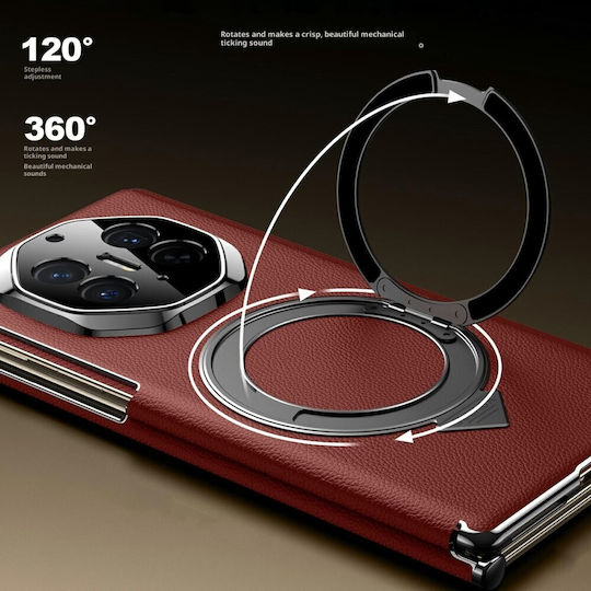 Sulada Umschlag Rückseite Leder Rot (Huawei Mate XT Ultimate 5G)