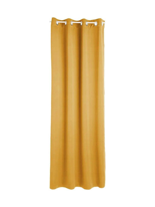 Atmosphera Комплект Затъмняващи Пердета с Копчета Жълти 135x240см
