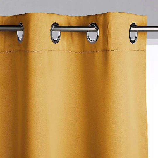 Atmosphera Set Perdele Opace Cu Capse Galbene 135x240cm