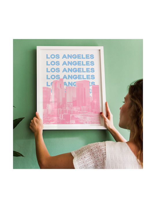 Poster Los Angeles Pop Art Pst25508 21cm X 30cm White Frame PVC