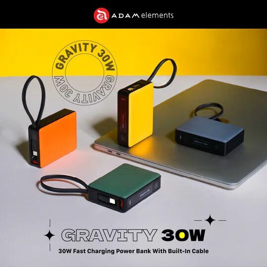 Adam Gravity Power Bank 10000mAh 30W με Θύρα USB-A Πράσινο