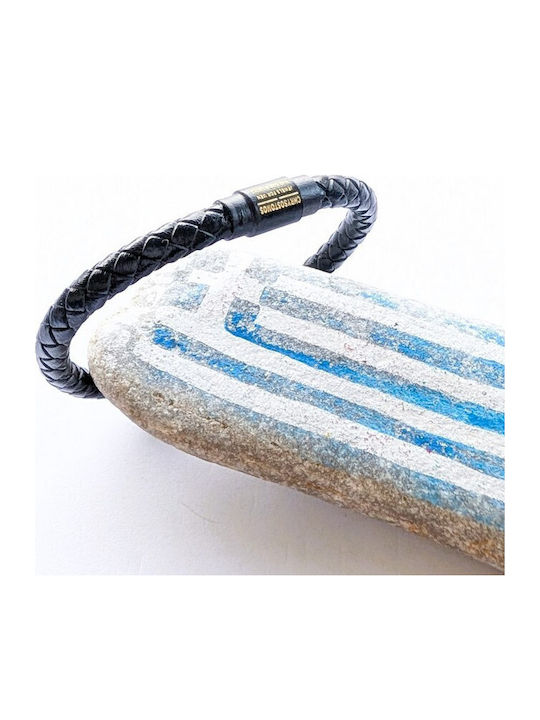 Chrysostomos Men's Leather Bracelet 17cm